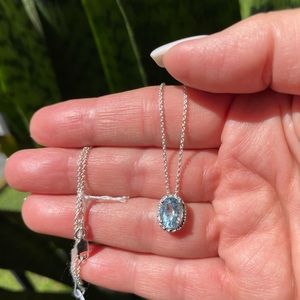 Aquamarine/Diamonds Necklace